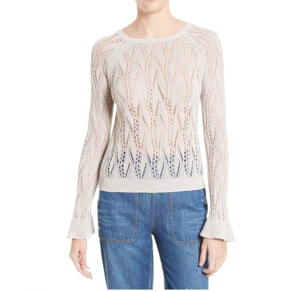 Rebecca‎ Taylor Sweater La Vie Peacock Stitch Womens Size Small